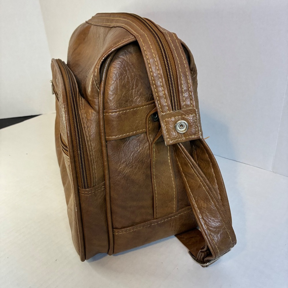 Samsonite Silhouette II Vintage Brown Faux Leather Messenger Bag Carry On Mens - Picture 10 of 16
